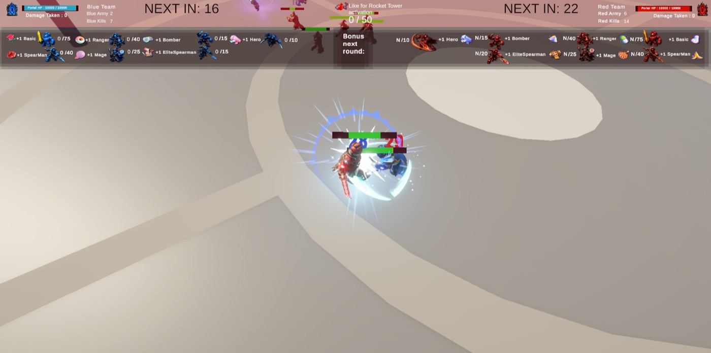 The portal opening at the far end of the arena